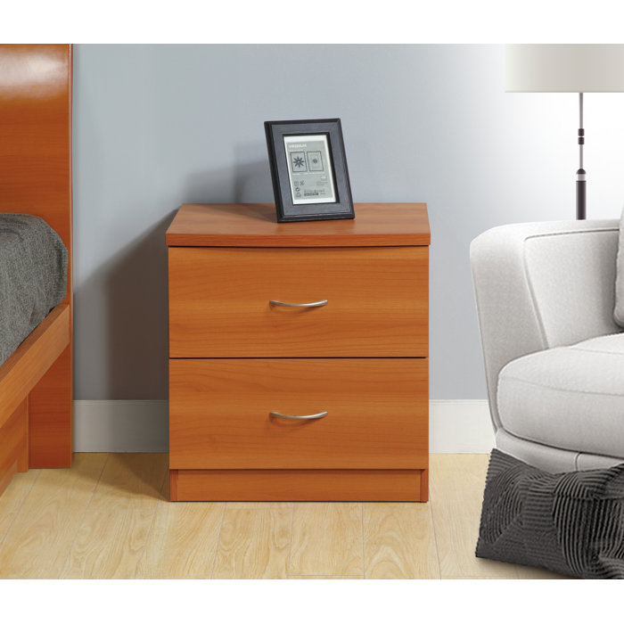 Latitude Run® Daquilard 2 Drawer Nightstand in Light Cherry Wayfair